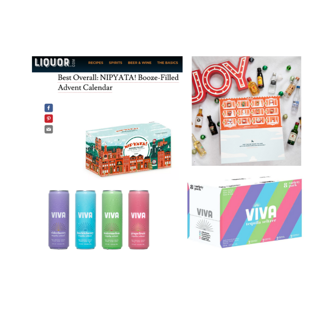 VIVA Tequila Seltzer // Boozy Advent Calendar: 12 Shots of Christmas BUNDLE (12 Bottles Pre-loaded)