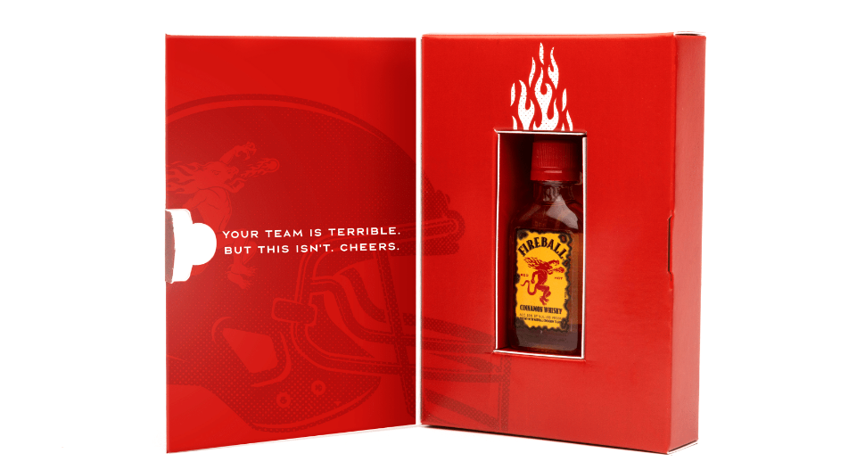 4 Pack of Fireball® Footbawl Drinkable Greeting Cards - (FREE Ground Shipping)