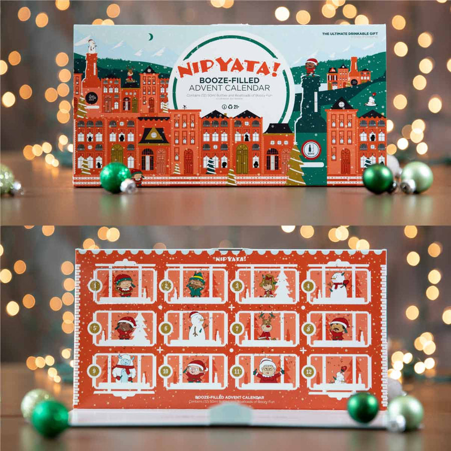 NIPYATA!® Boozy Advent Calendar: 12 Shots of Christmas®! (12 Bottles Pre-loaded)