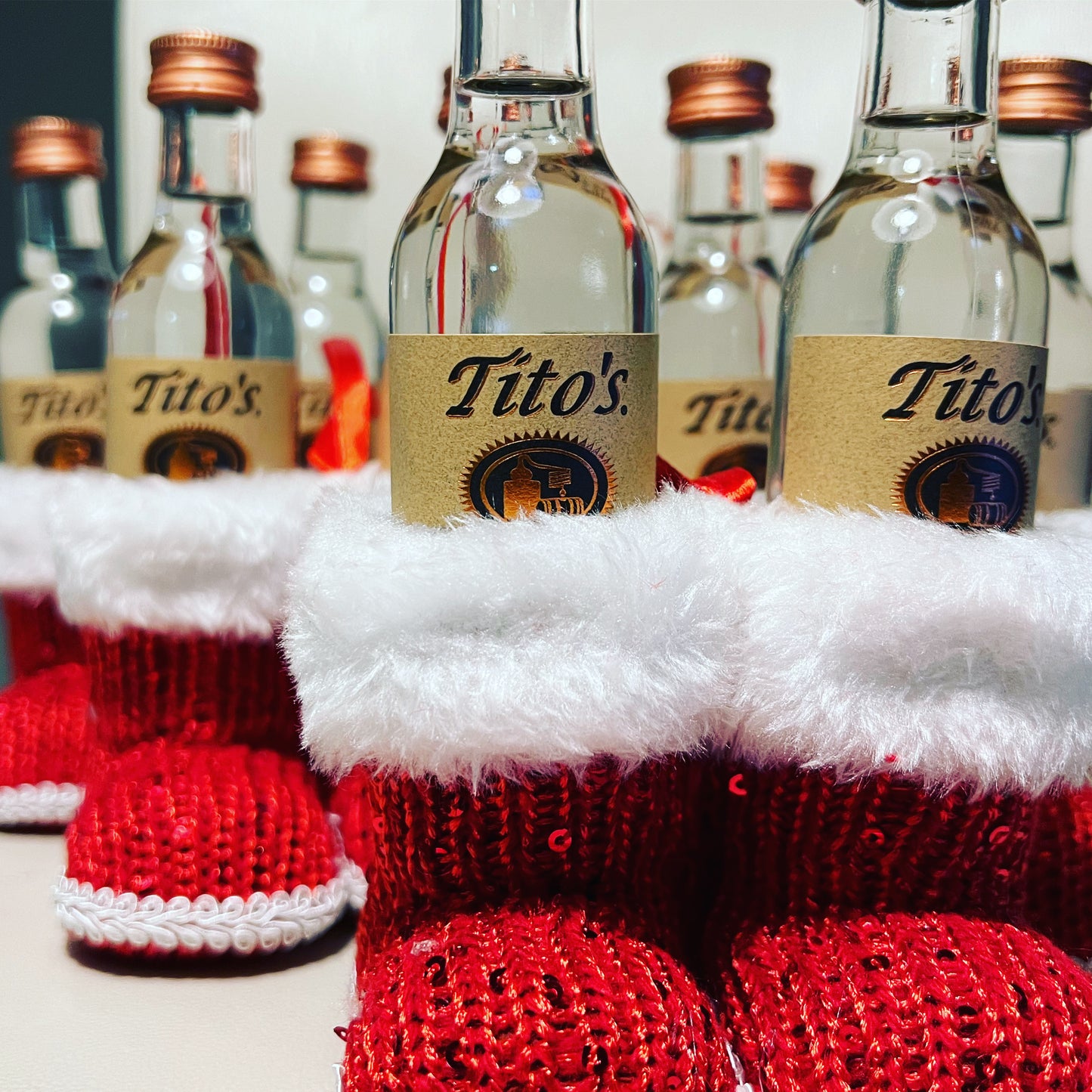 Tito's Drunken Santa Booties (5 Pairs, 10 50ml mini bottles)