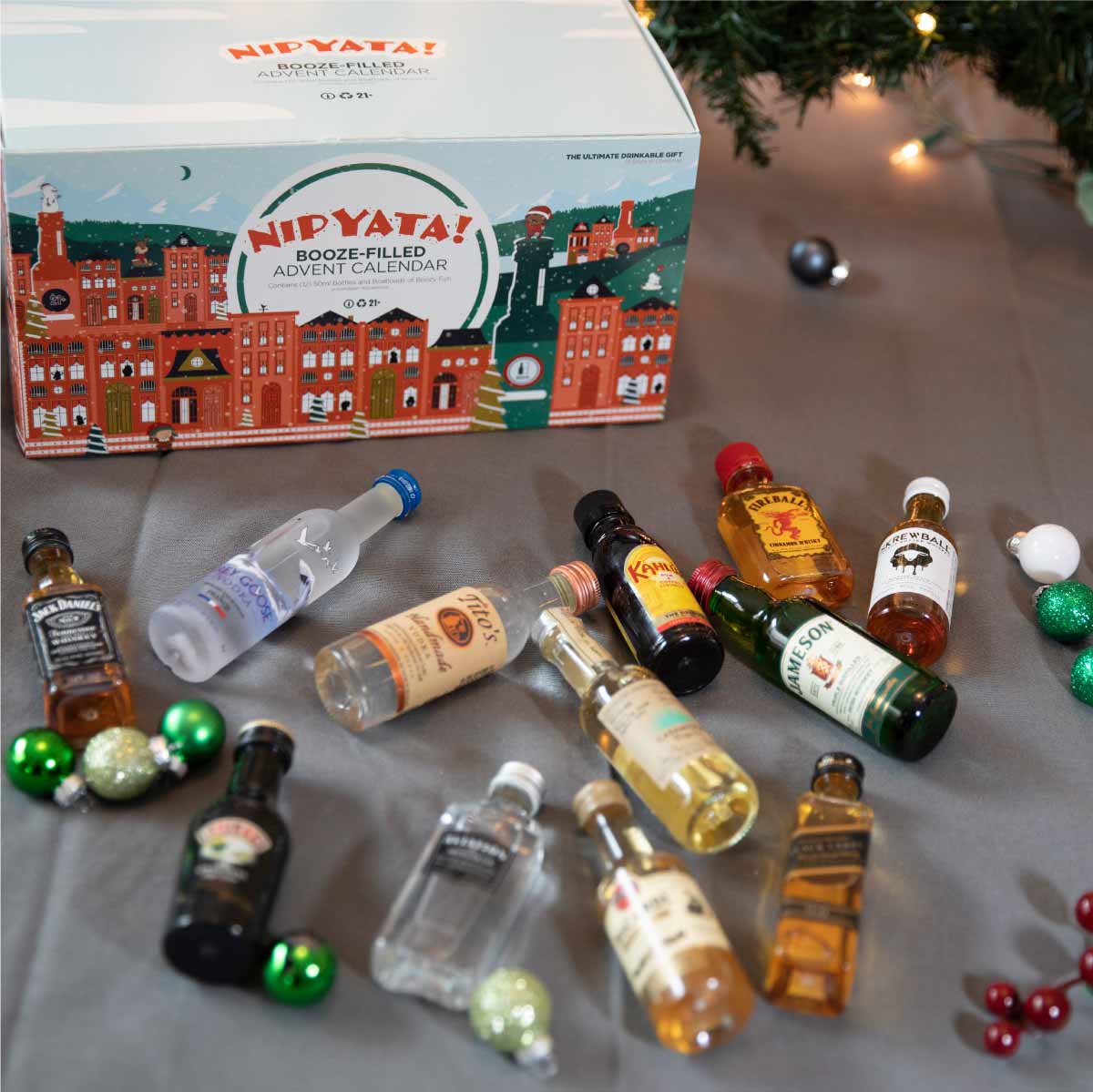 NIPYATA!® Boozy Advent Calendar: 12 Shots of Christmas®! (12 Bottles Pre-loaded)