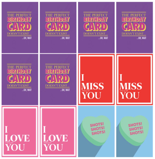 Assorted Drinkable Greeting Cards (12 Pack) - Liquor INCLUDED