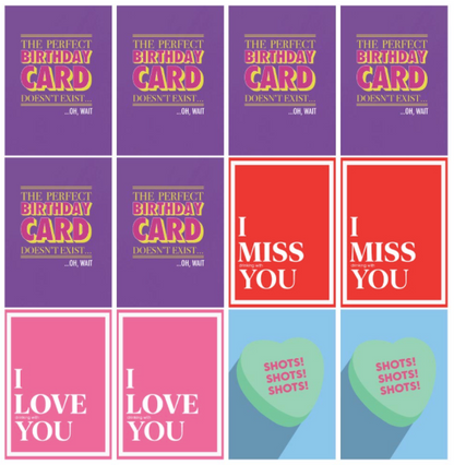 Assorted Drinkable Greeting Cards (12 Pack) - Liquor INCLUDED